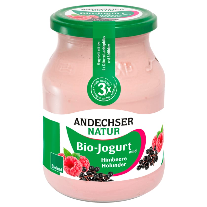 Andechser Natur Bio Joghurt mild Himbeere-Holunder 500g